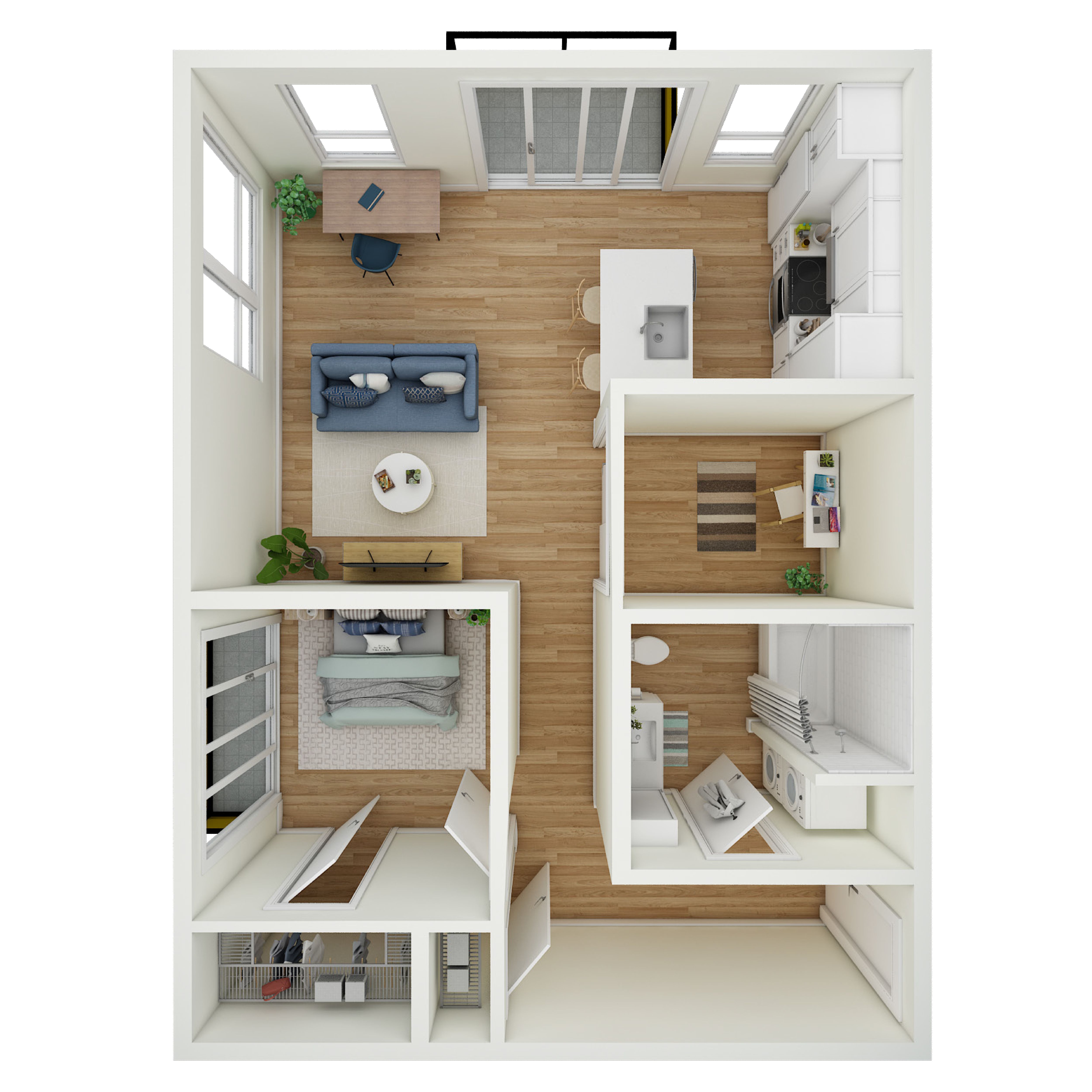 1 Bed 1 Bath + Den - a43.1