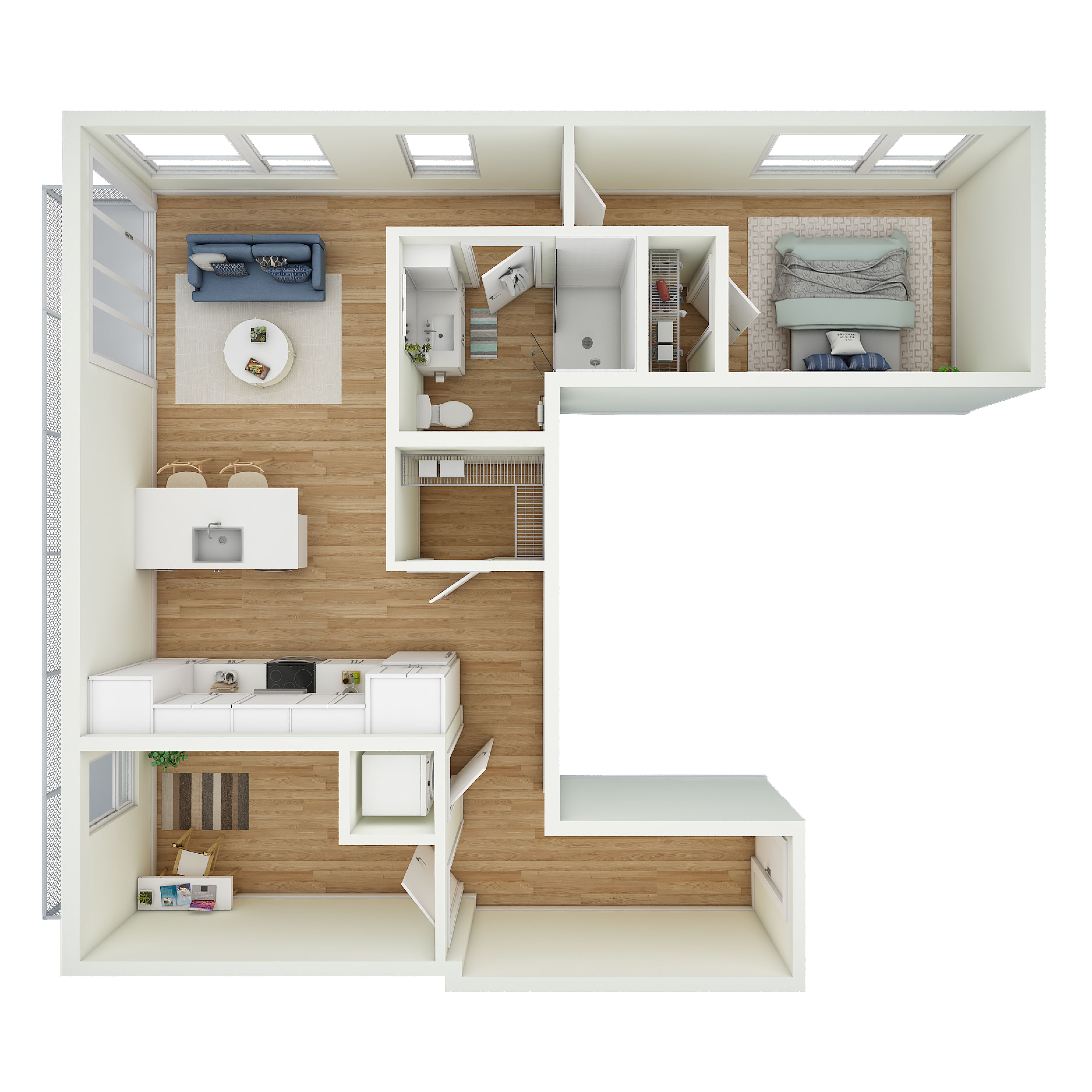 1 Bed 1 Bath + Den - a45.1