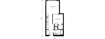 1 Bed/1 Bath Open-A12.1