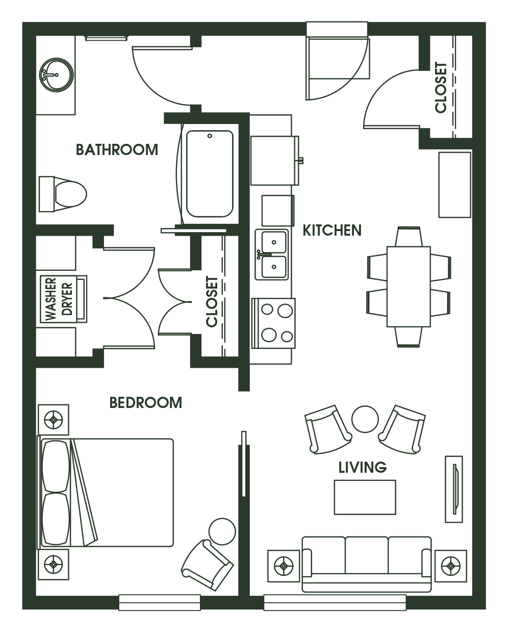 1 Bed 1 Bath A1
