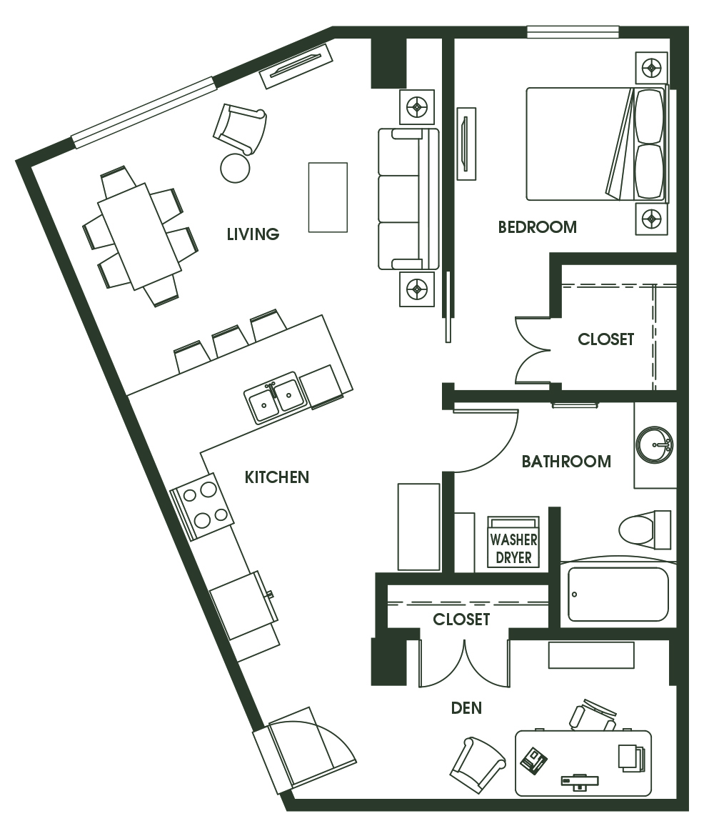 1 Bed + Den A12