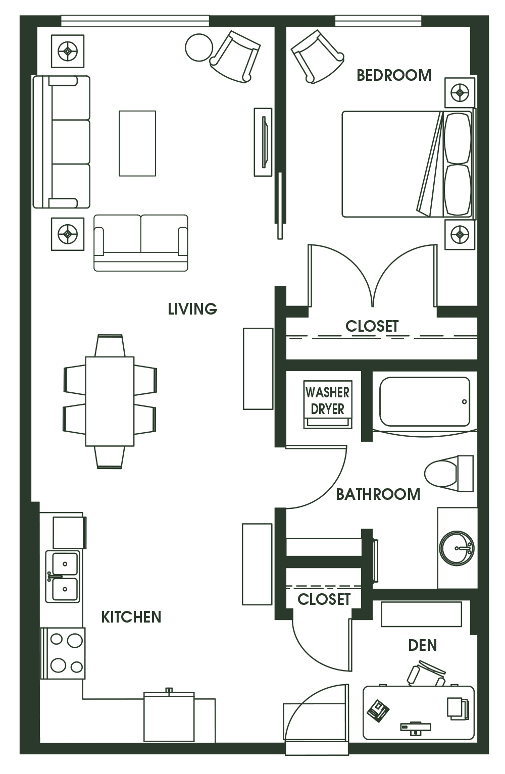 1 Bed + Den A14A