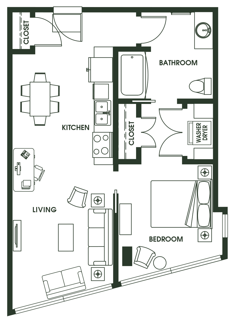 1 Bed 1 Bath A3