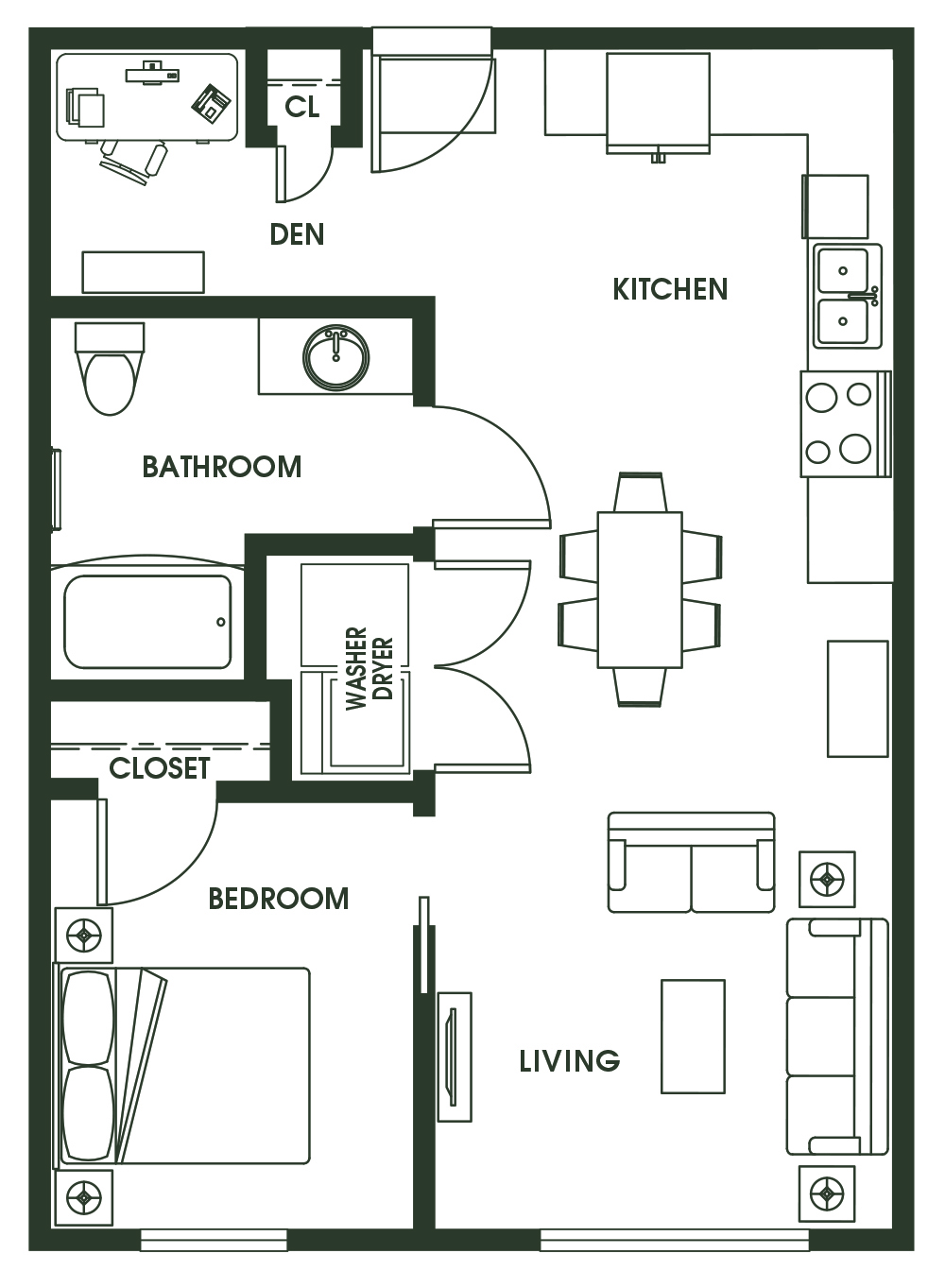 1 Bed + Den A6