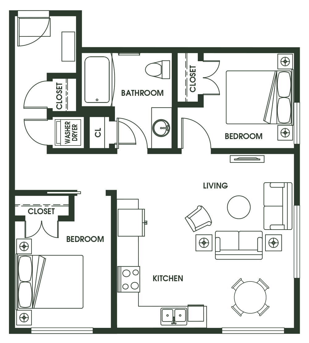2 Bed 1 Bath B1