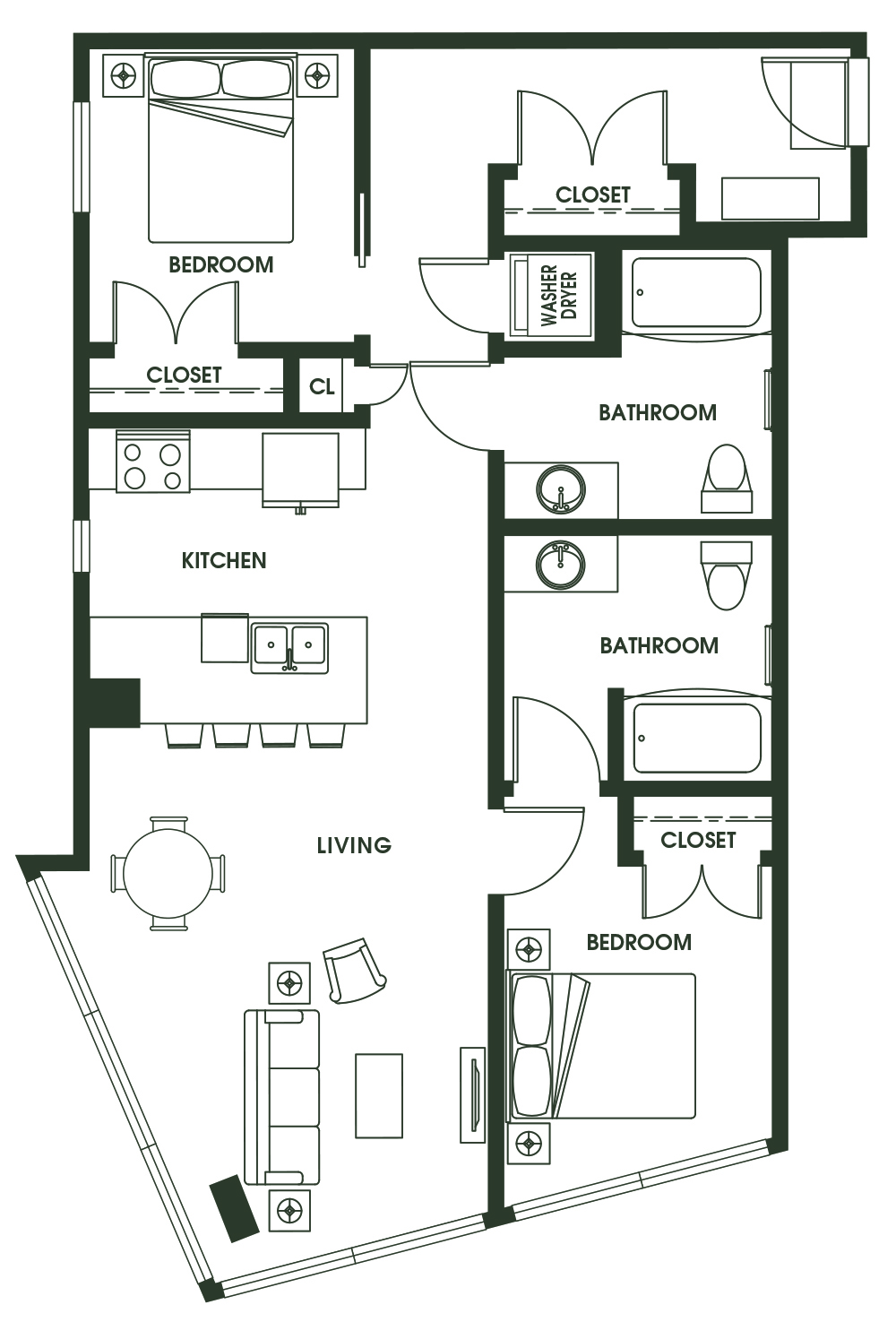 2 Bed 2 Bath B8