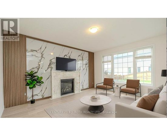 A living room with a fireplace and a television.