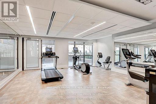 A gym with treadmills, exercise bikes, and other equipment.