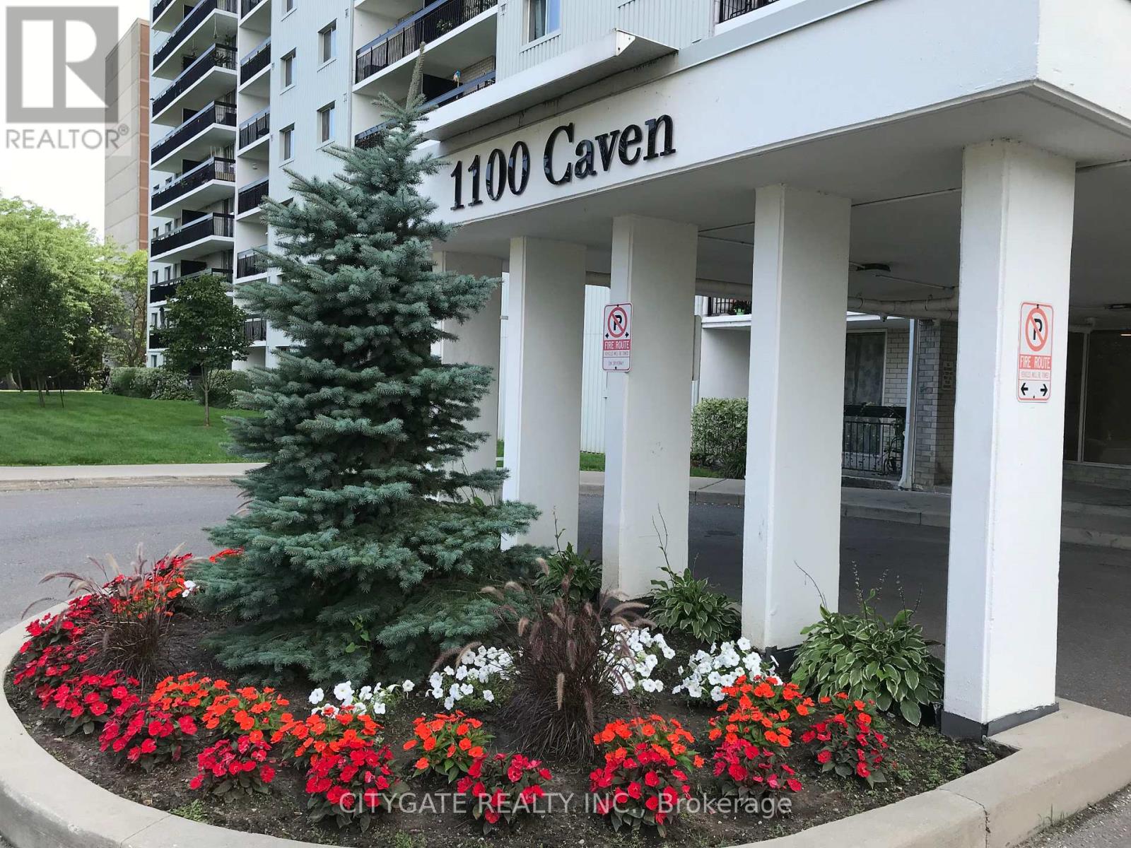 A white building with the number 1100 on it.