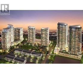 A modern residential complex is depicted in the image.