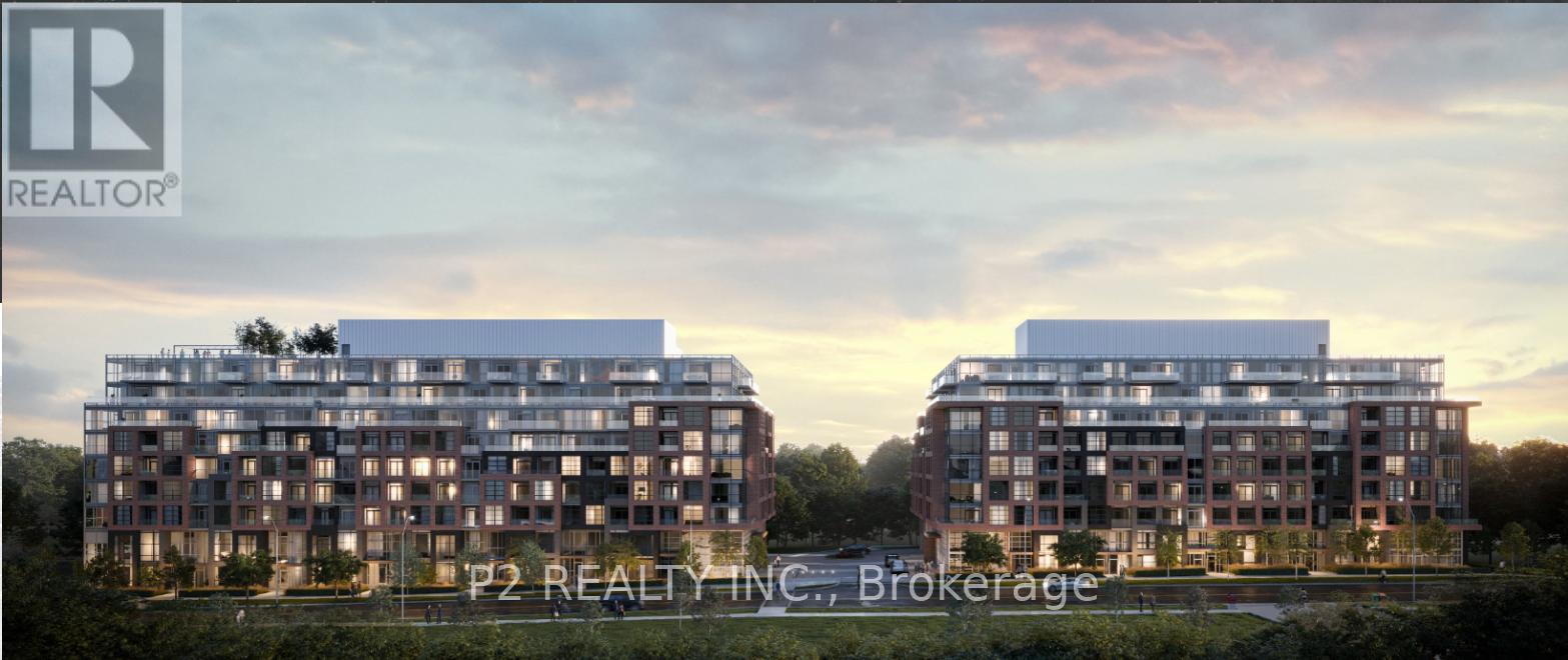 Two identical buildings are shown in a rendering for P2 Realty Inc. Brokerage.