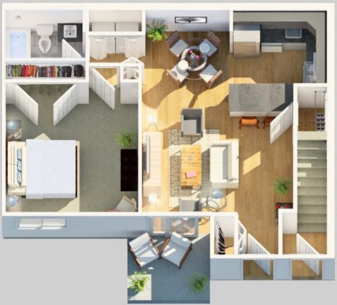 3D Floorplan of Yardley Crossing Apartments