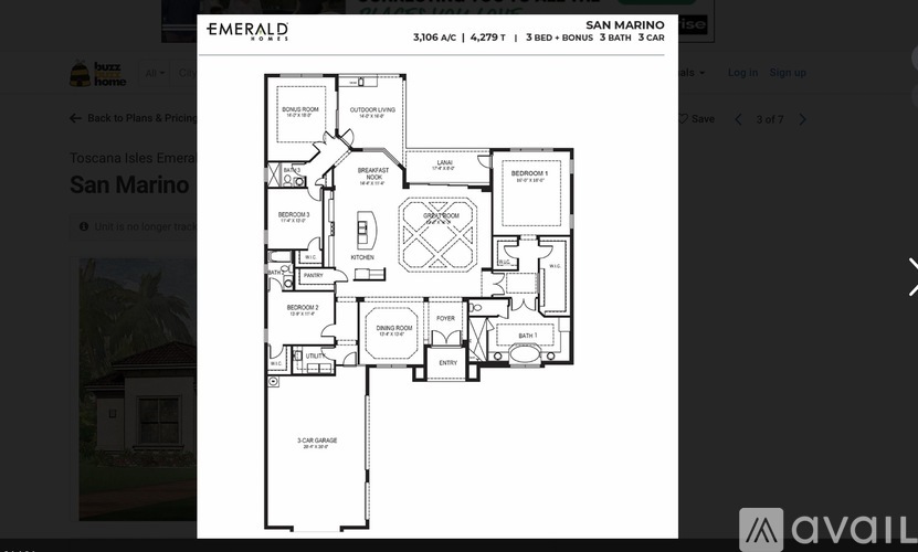 A floor plan of a property with a kitchen, living room, and two bedrooms.