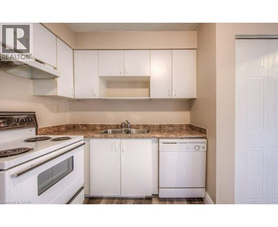 A kitchen with white cabinets and a granite countertop.