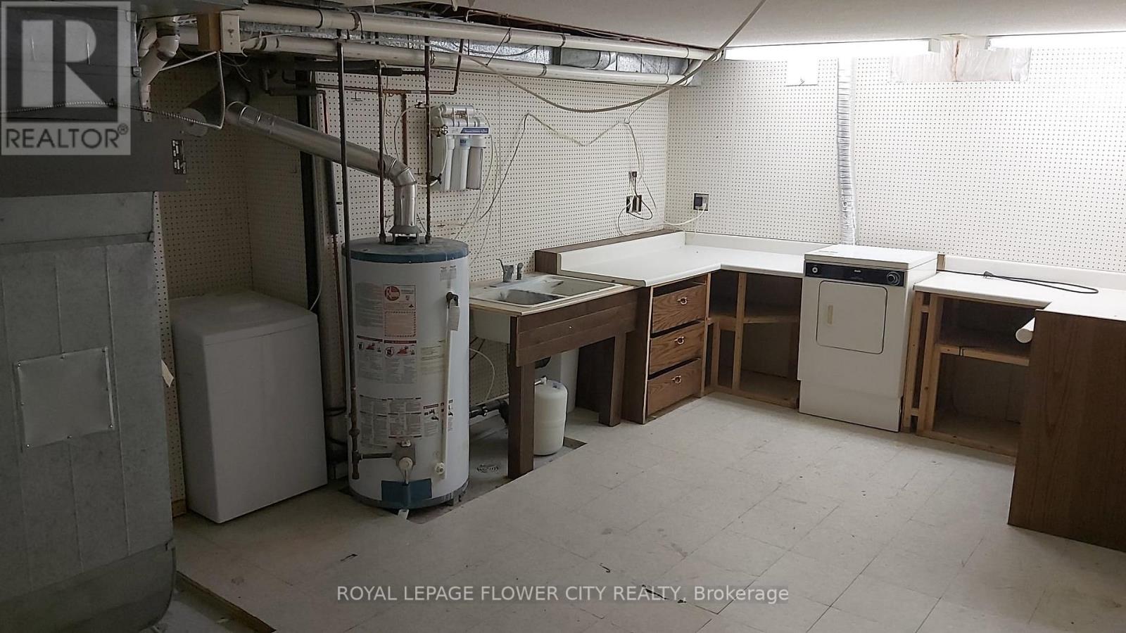 A room with a lot of white space and a sign that says REALTOR.