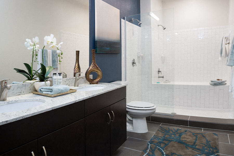 The Addison Apartments in Austin, TX - Combination shower/tubs in select units