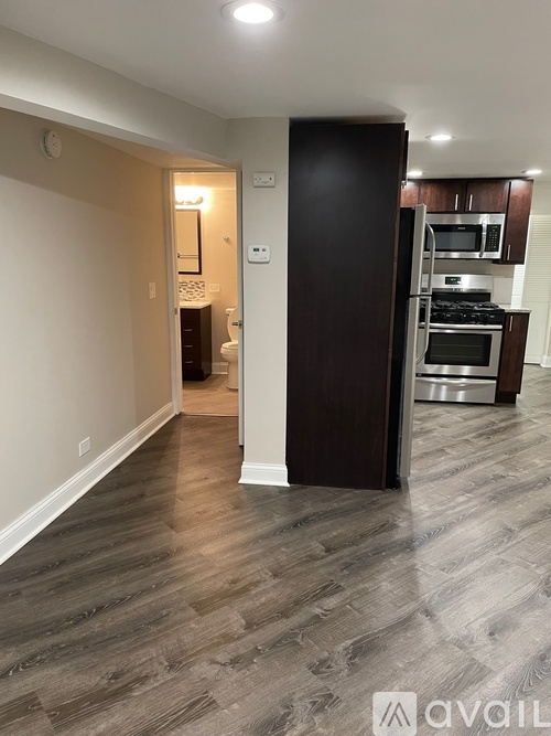 A kitchen area with a stove and oven.