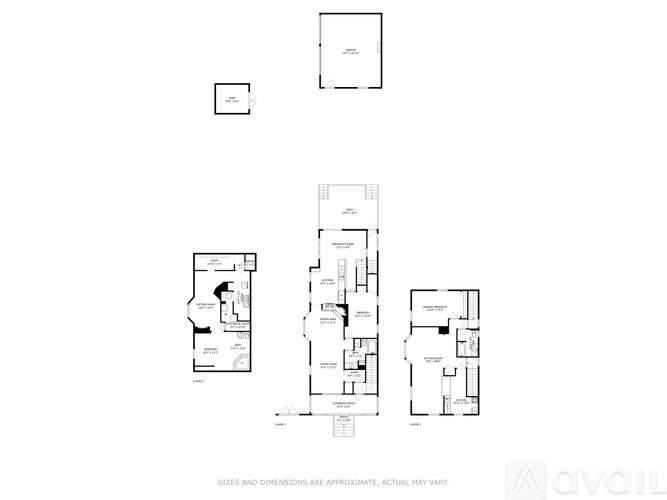 Floor plan of a building with multiple rooms and a disclaimer at the bottom.