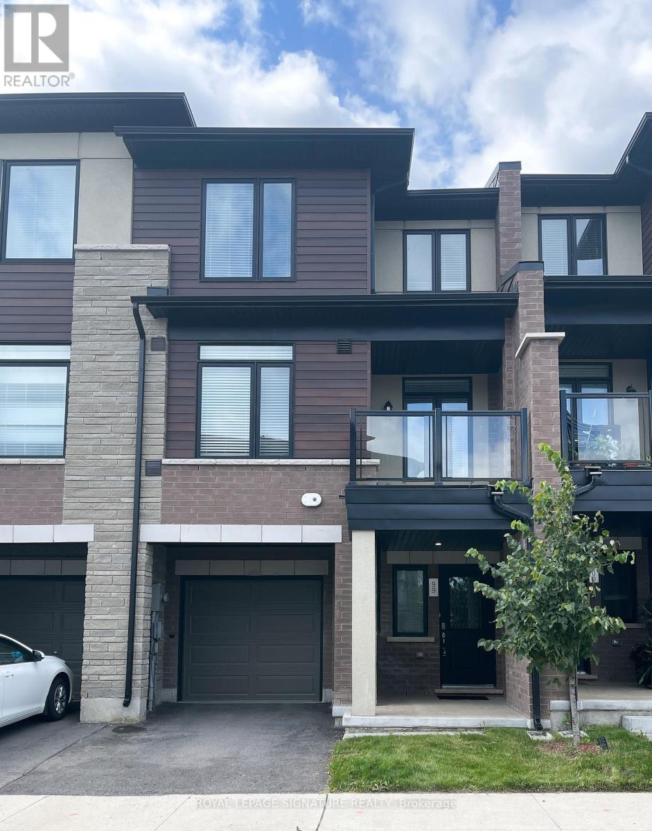 A modern two-story residential building with a white car parked in front.
