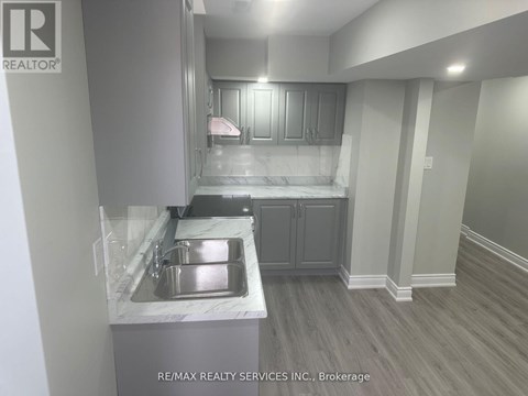 A kitchen with a sink and cabinets.
