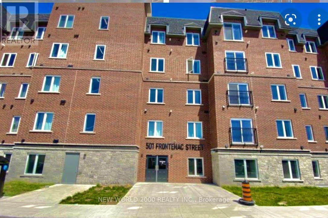 A brick building with the address 501 Frentenac Street on it.