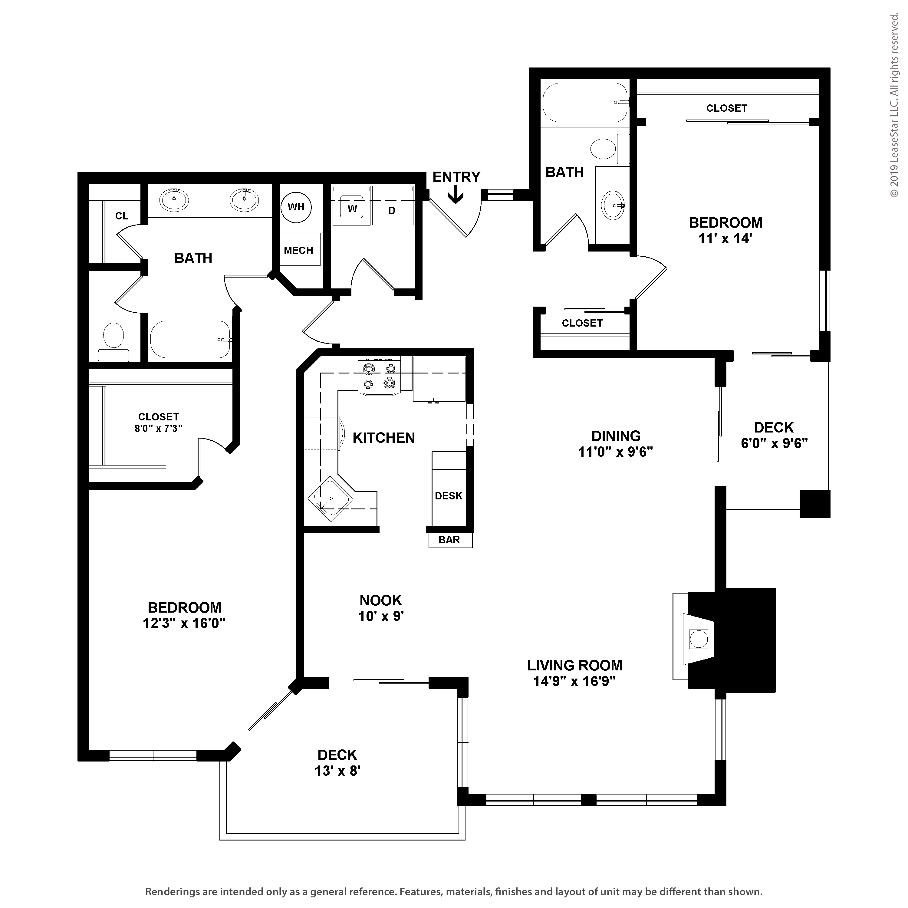 2 Bed/2 Bath Garage Renovated-Washington