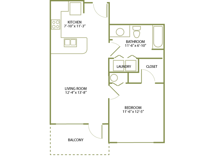 1 Bed/1 Bath-B-3