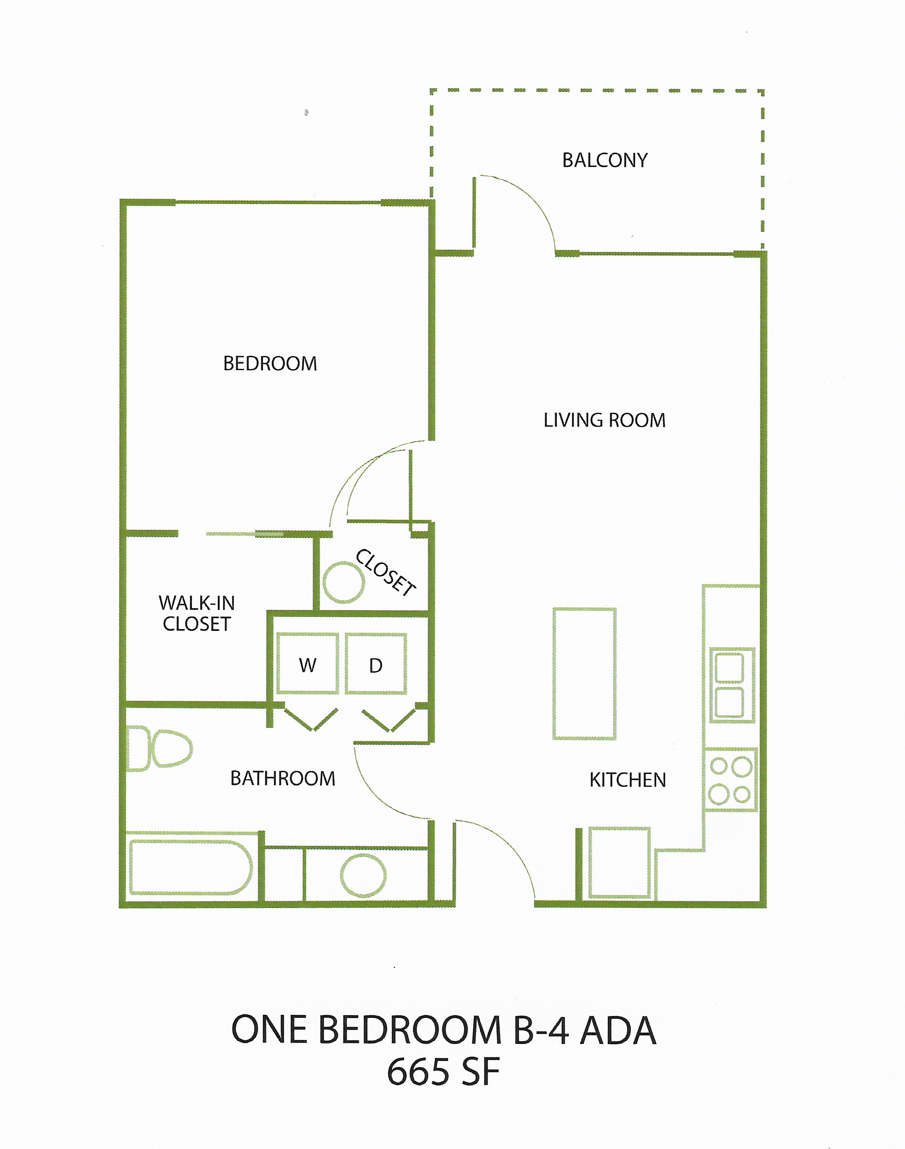 1 Bed/1 Bath-B-4