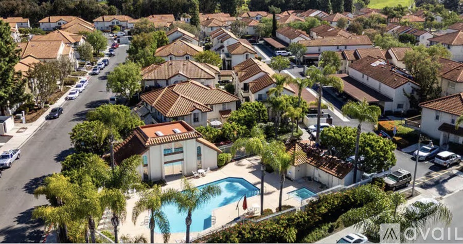 A house with a pool surrounded by trees.
