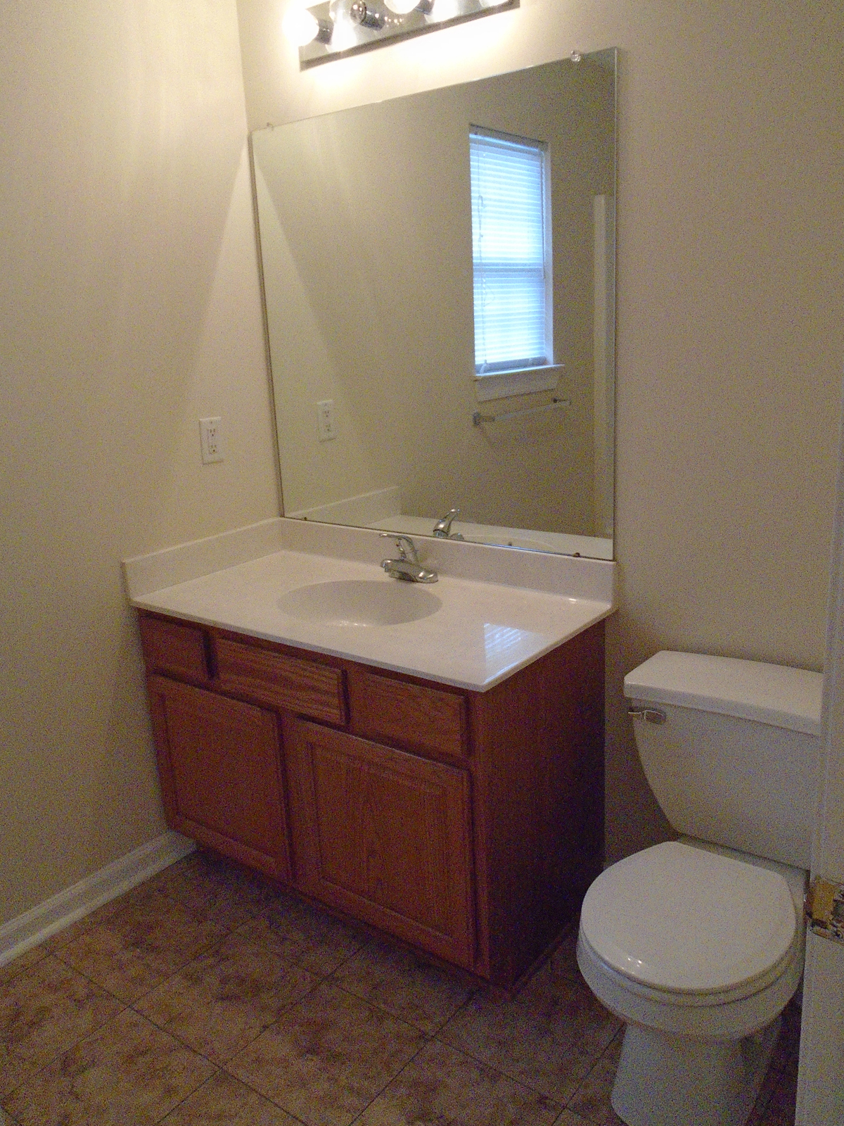 a bathroom with a sink and a toilet and a mirror