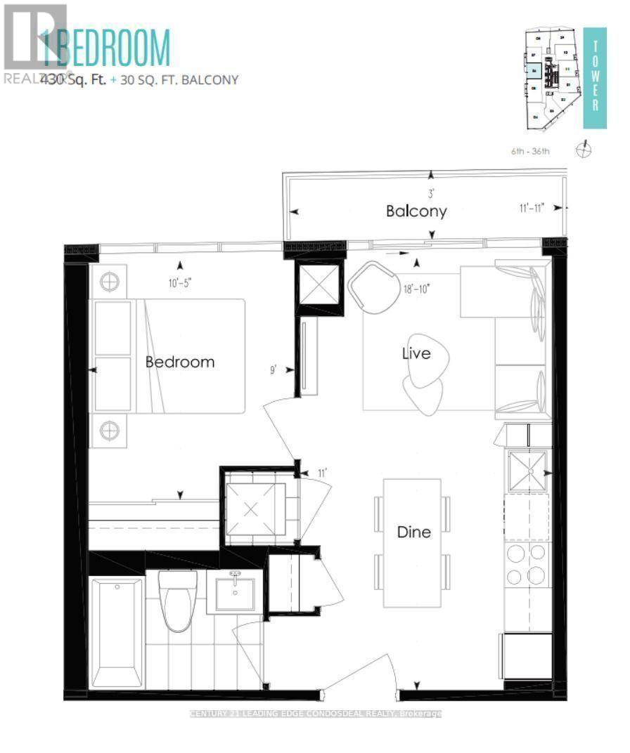 A black and white image of a bedroom floor plan.