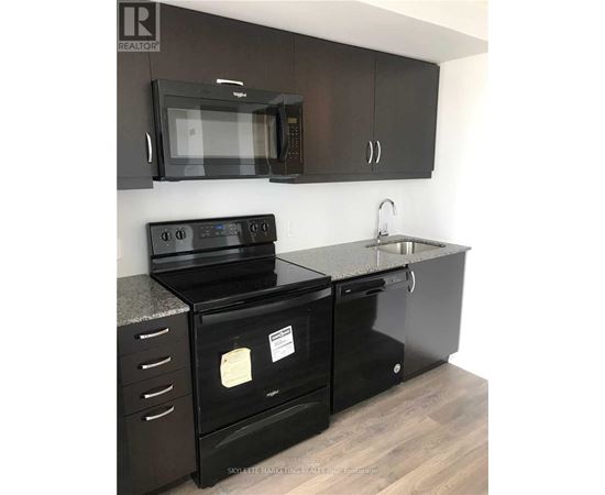 A black stove top oven with a microwave above it.