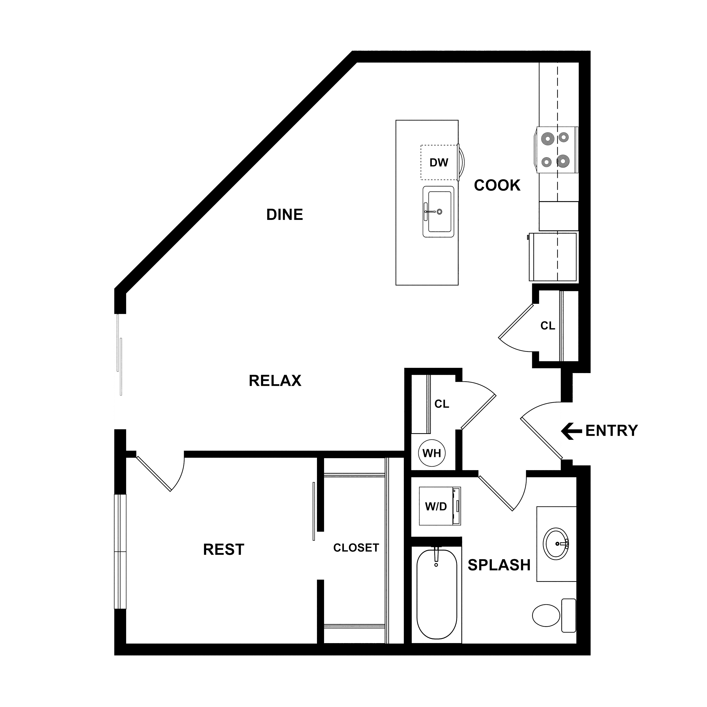 1 Bed/1 Bath-Carbon