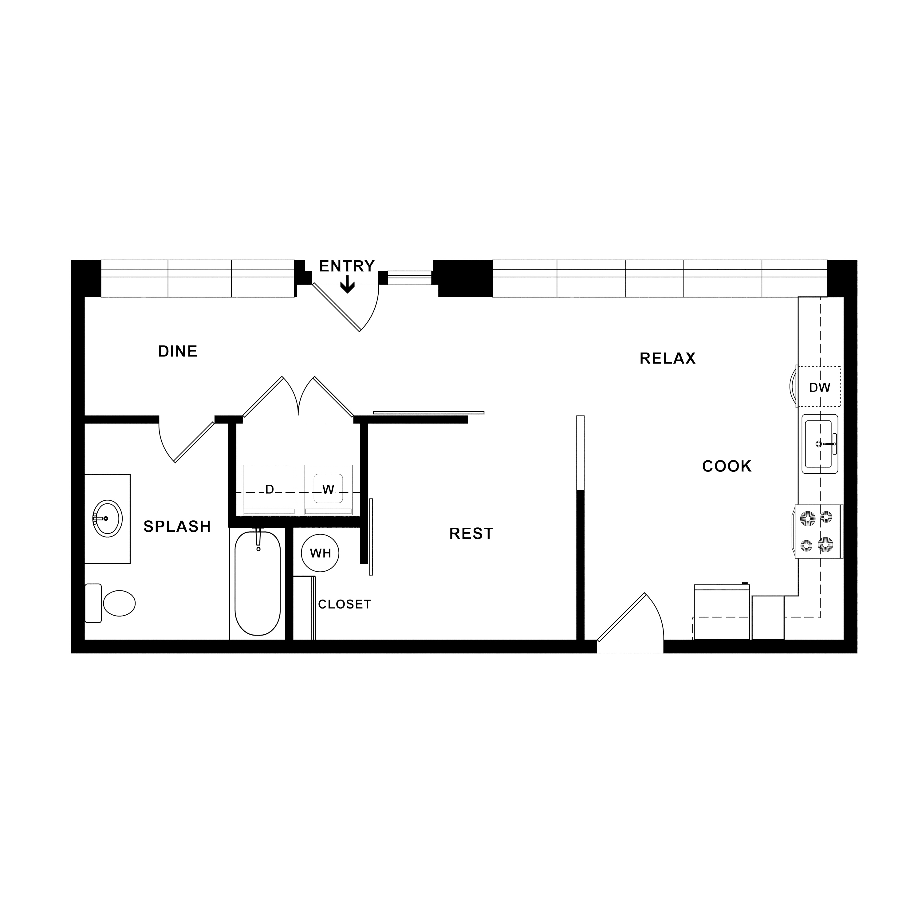 1 Bed/1 Bath Live/Work-Double Stack
