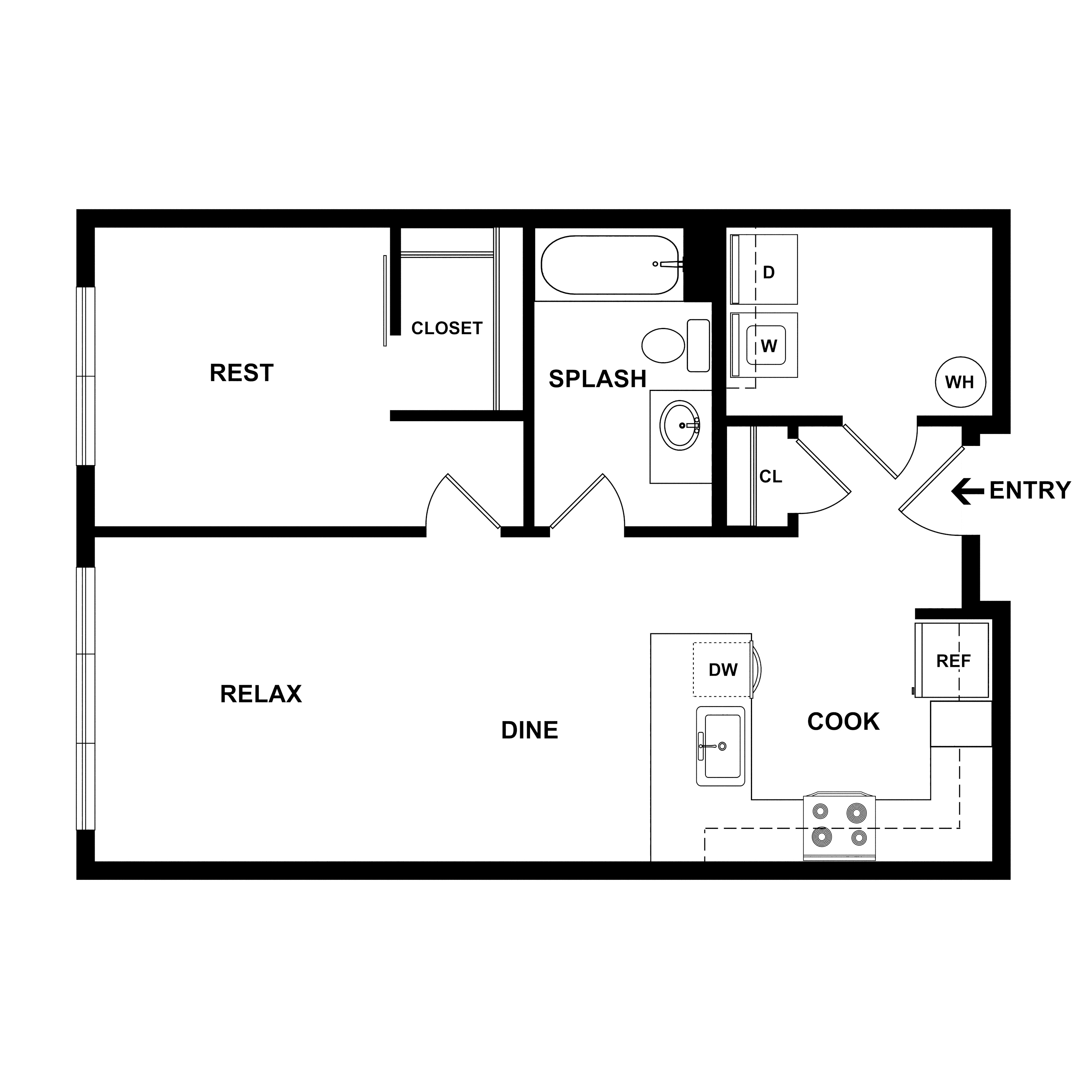 1 Bed/1 Bath-Freight