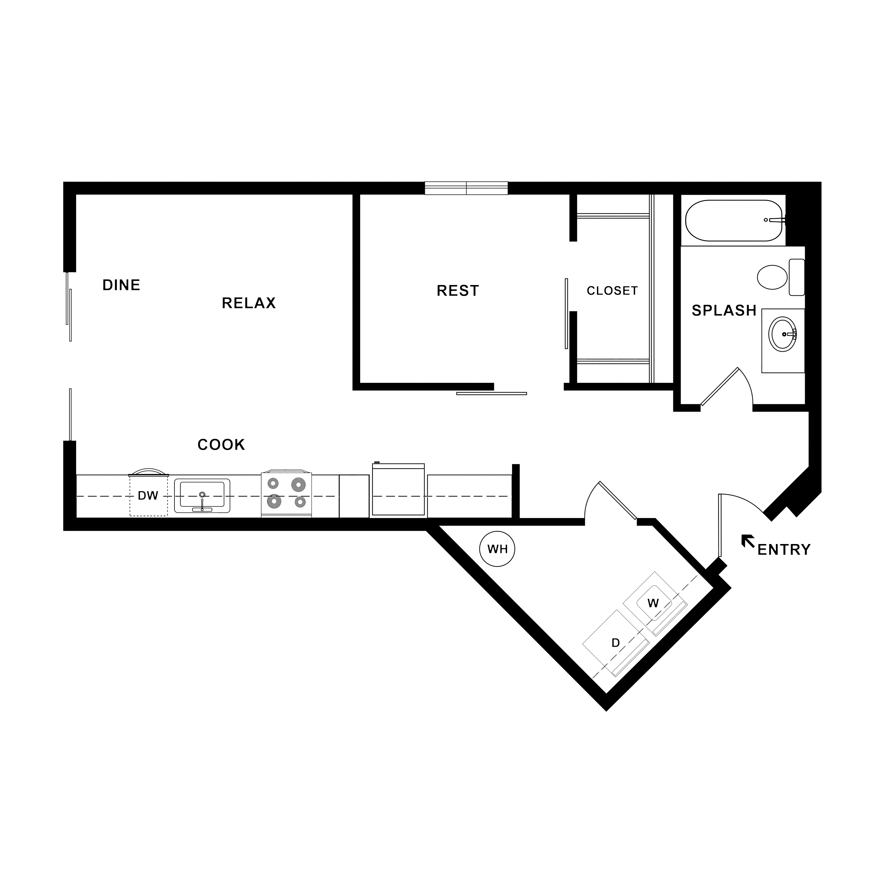1 Bed/1 Bath-Locomotive