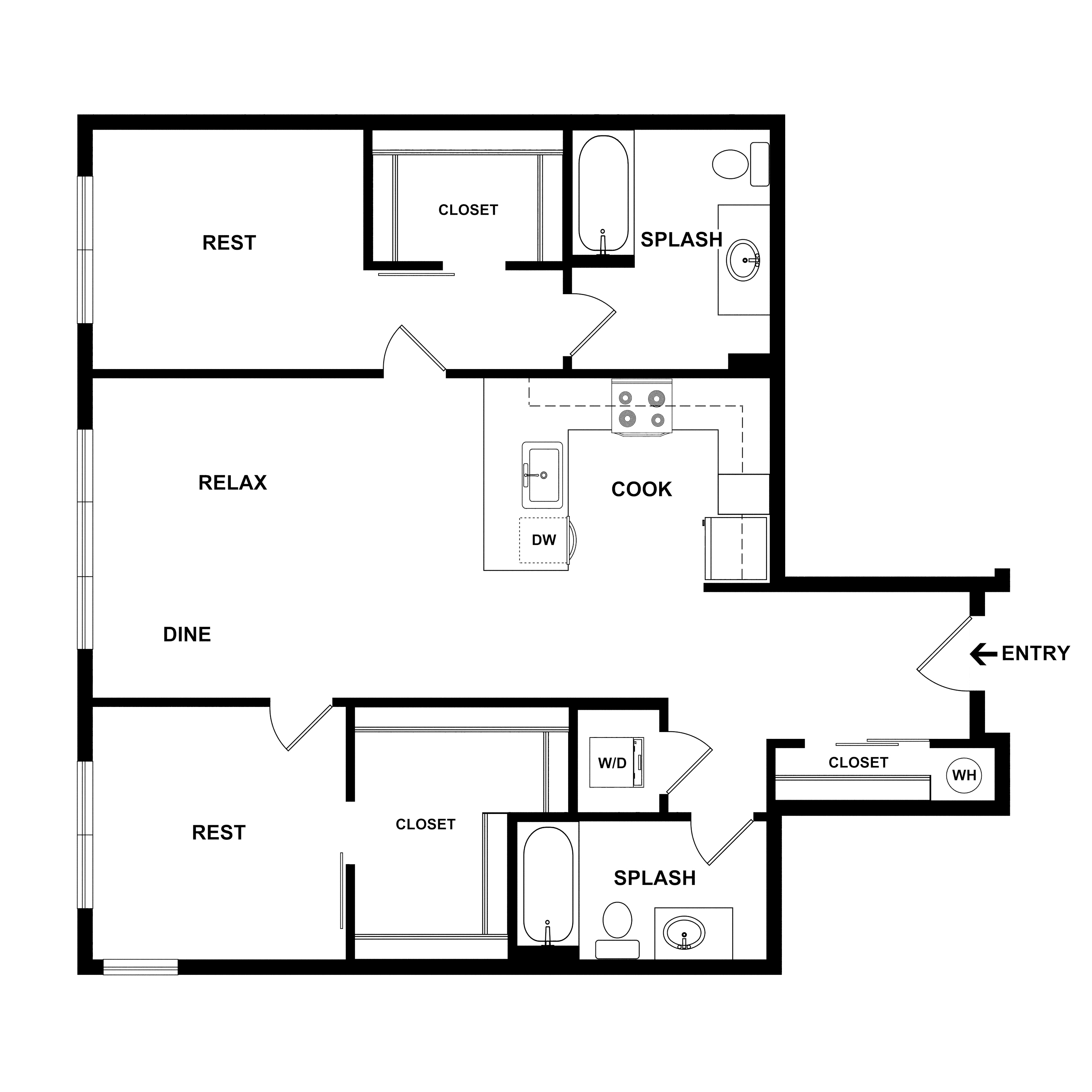 2 Bed/2 Bath-Steel