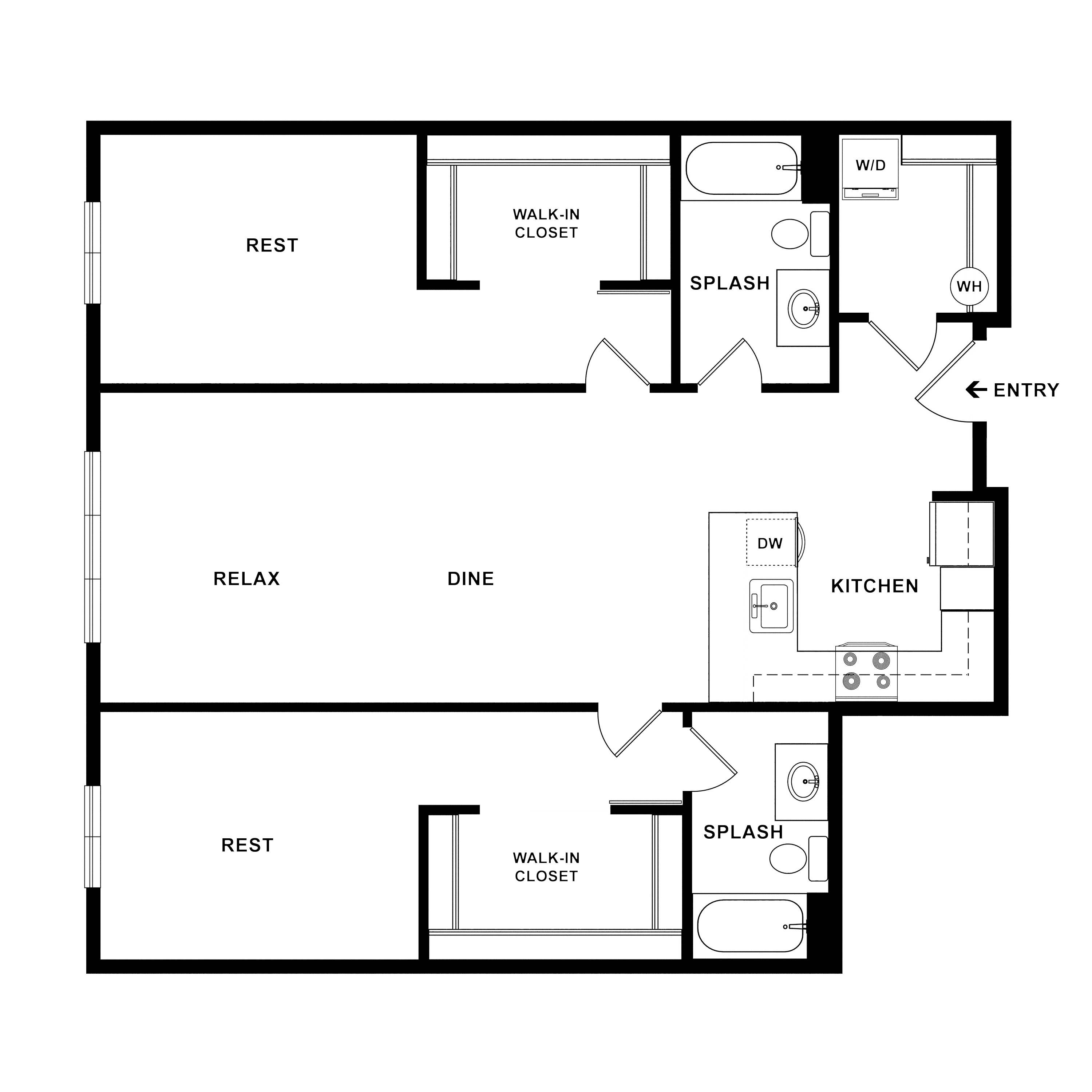 2 Bed/2 Bath-Throttle