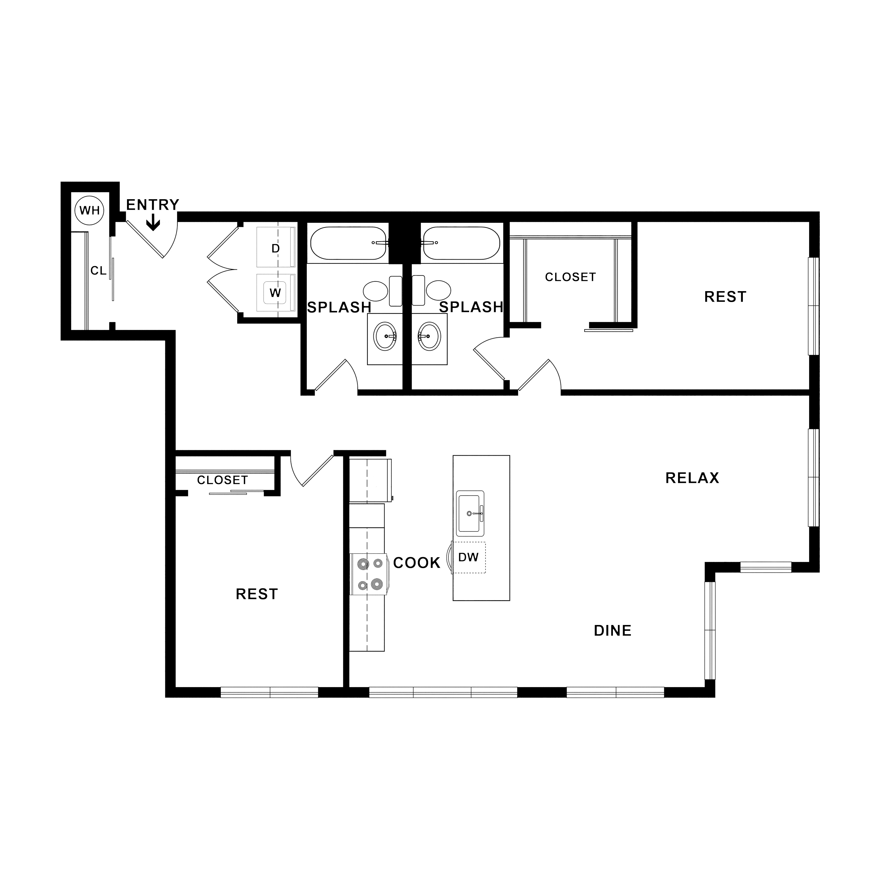 2 Bed/2 Bath-Track