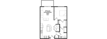 1 Bedroom, 1 Bathroom