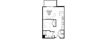 Studio, 1 Bathroom