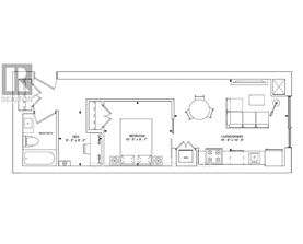 A floor plan of a house with a den, red room, and living room.