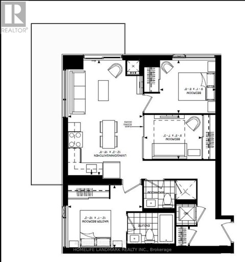 A floor plan for a home with a realtor logo in the corner.