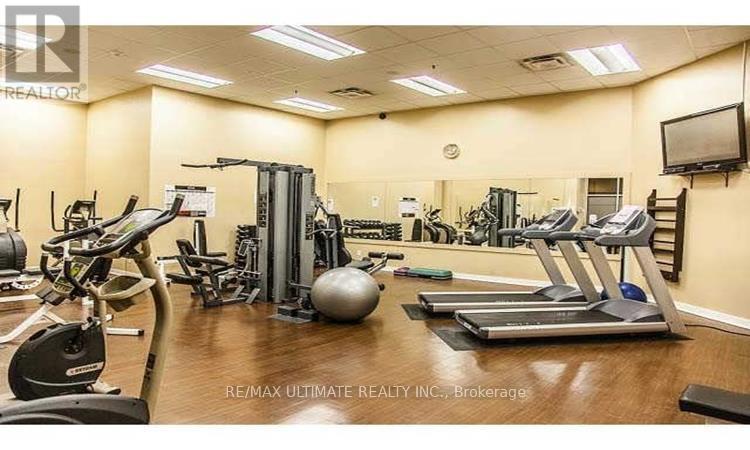 A gym with treadmills, exercise bikes, and other equipment.