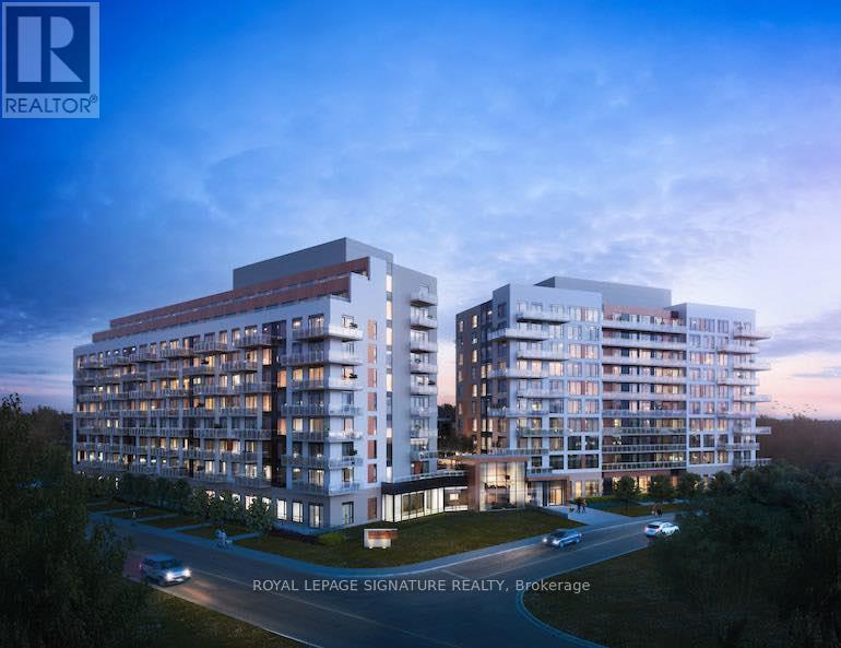 A modern apartment complex called Royal LePage Signature Realty Brokerage.