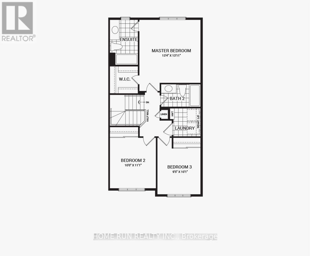 A floor plan for a home with three bedrooms and a master bedroom.