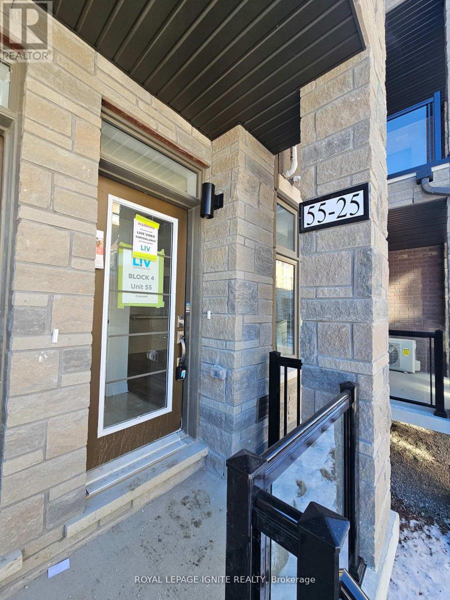 The image shows the front entrance of a building with a glass door and a sign that reads "Live Block 4 West 2".