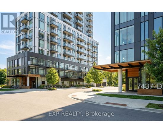 A modern building with the number 7437 on it.