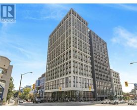 A tall building with many windows is located on Bay Street.