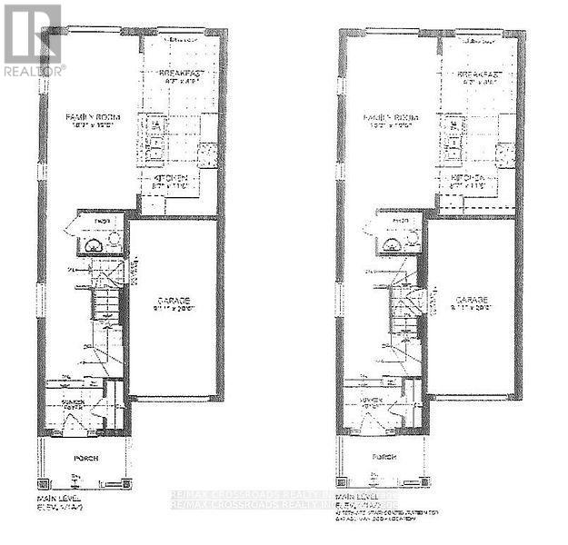 A floor plan of a house with two bedrooms and a garage.
